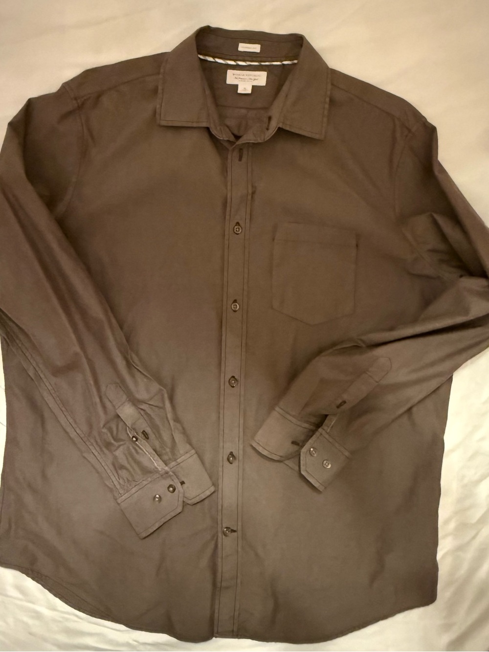 Banana Republic Men's Button-Down Shirt in Dark Brown